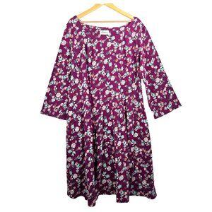 The Vermont Country store‎ floral 3/4 sleeve jersey knit dress sz 2X